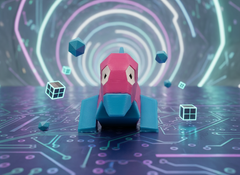Porygon Figure - Low Poly Miniature, Retro Gaming Desk Accessory 4