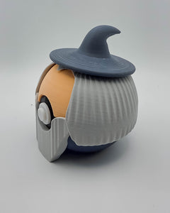 Gandalf Pokeball Figure, 3D Printed Wizard Crossover, Geek Desk Decor 3