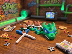 TMNT Leonardo Mini Dragon - Articulated 3D Printed Fidget Figure 1