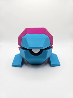 Porygon Pokeball - 3D Printed Low Poly Video Game Replica, Gamer Desk Decor 2