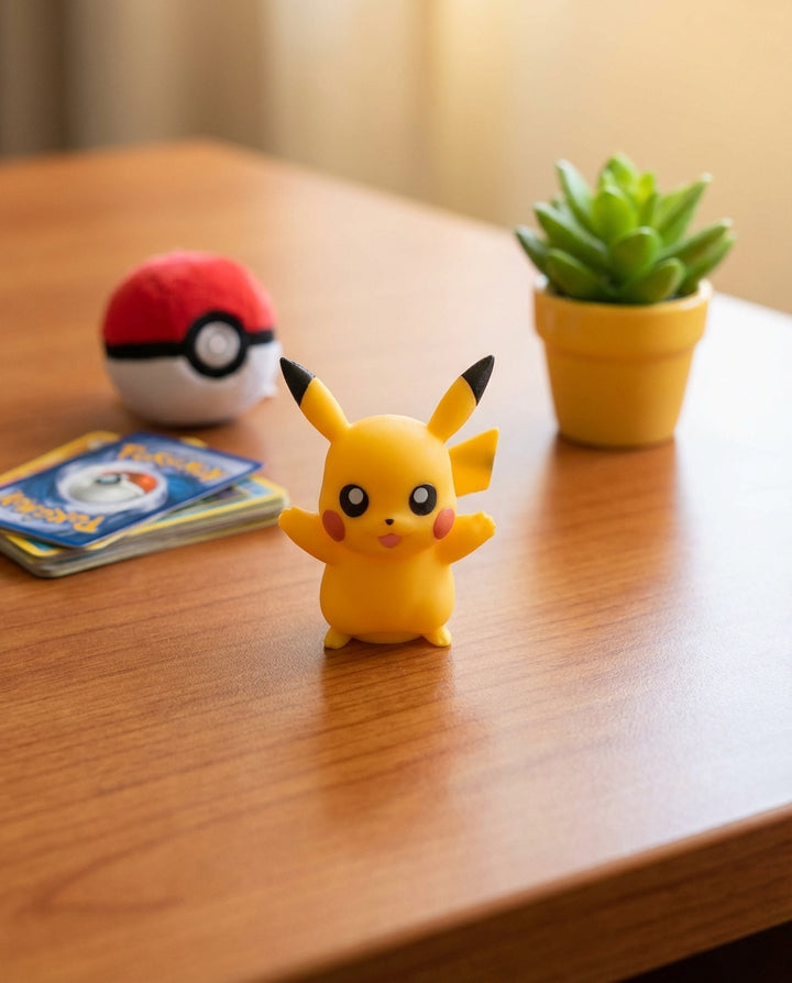 Pikachu Figurine, 3D Printed Pokemon Miniature, Desk Decor