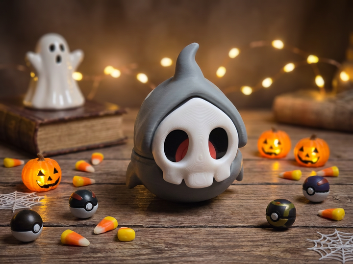 Duskull Pokeball Replica - 3D Printed Ghost Type Gamer Desk Decor