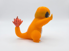 Charmander Pushing Glass Figurine, 3D Printed Gamer Desk Decor 3