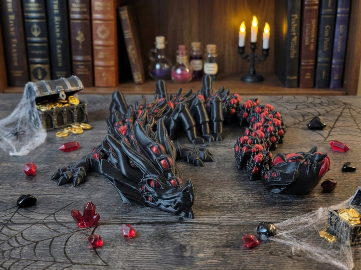 Articulated Black Widow Spider Dragon - Gothic Fantasy Creature Figure