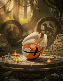 Arcanine Pokeball Figure, 3D Printed Collector's Item, Video Game Desk Decor 5
