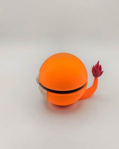 Charmander Pokeball Figure, Non-Functional 3D Printed Video Game Decor 3