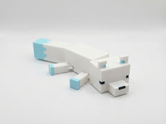 Minecraft Arctic Fox Figure, 3D Printed Pixel Art Statue 8