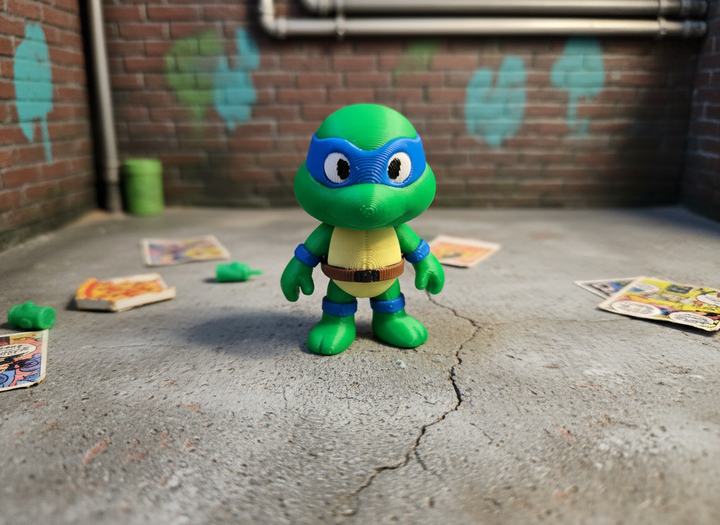 TMNT Leonardo Figurine - 3D Printed Cartoon Character Desk Decor