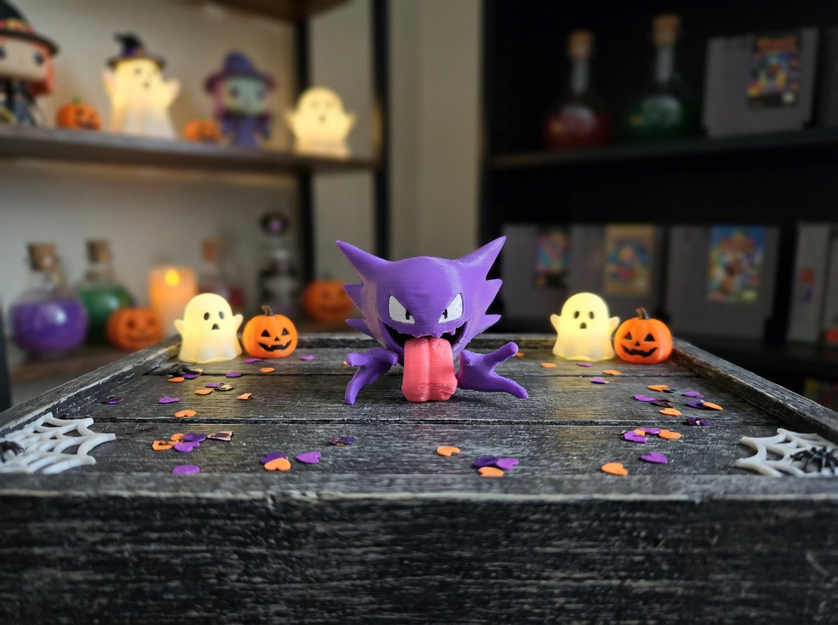 Haunter PokeMini Figure - 3D Printed Ghost Monster Collectible 4