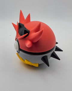 Incineroar Pokeball Replica - 3D Printed Video Game Prop, Gamer Shelf Decor 3