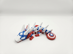 Articulated Captain America Dragon - Patriotic Superhero Fidget Desk Toy 4