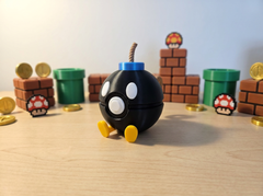 Bobomb Pokeball Figure - Video Game Mashup, 3D Printed Gamer Desk Decor 3