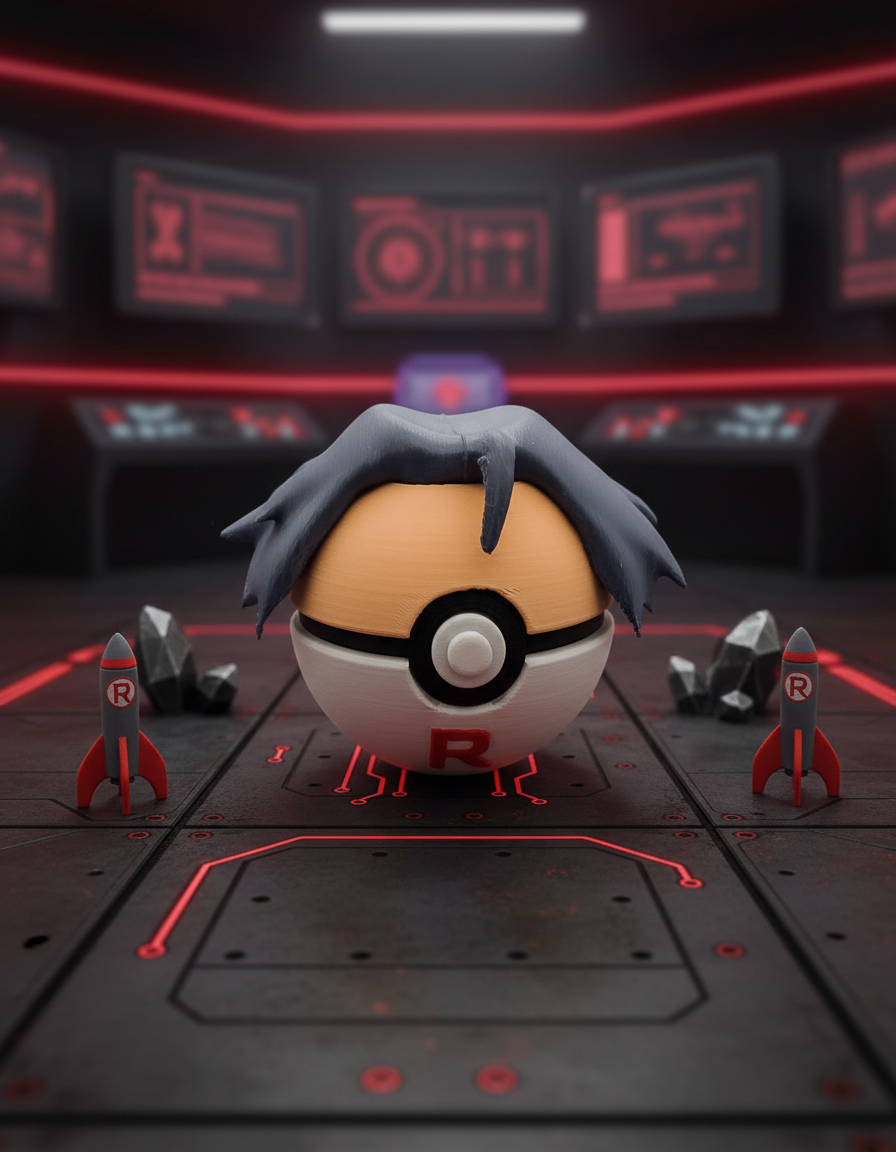 James Team Rocket Pokeball - 3D Printed Figure, Anime Desk Decor 1