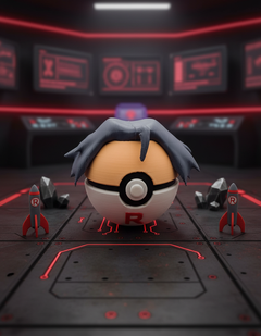 James Team Rocket Pokeball - 3D Printed Figure, Anime Desk Decor 1