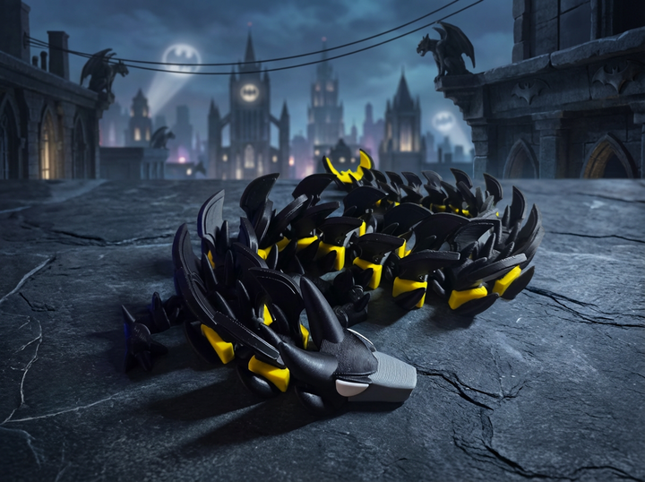 Articulated Batman Dragon, 25-inch Superhero Figure, 3D Printed Desk Toy