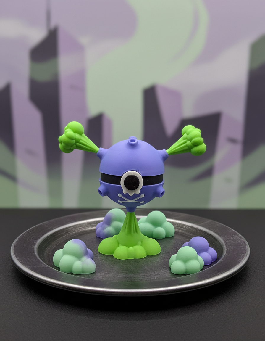 Koffing Pokeball - 3D Printed Non-Functional Prop Figure 1