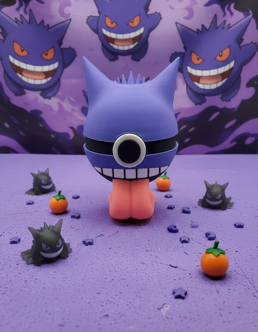 Gengar Pokeball Replica - 3D Printed Ghost Type Figure 1