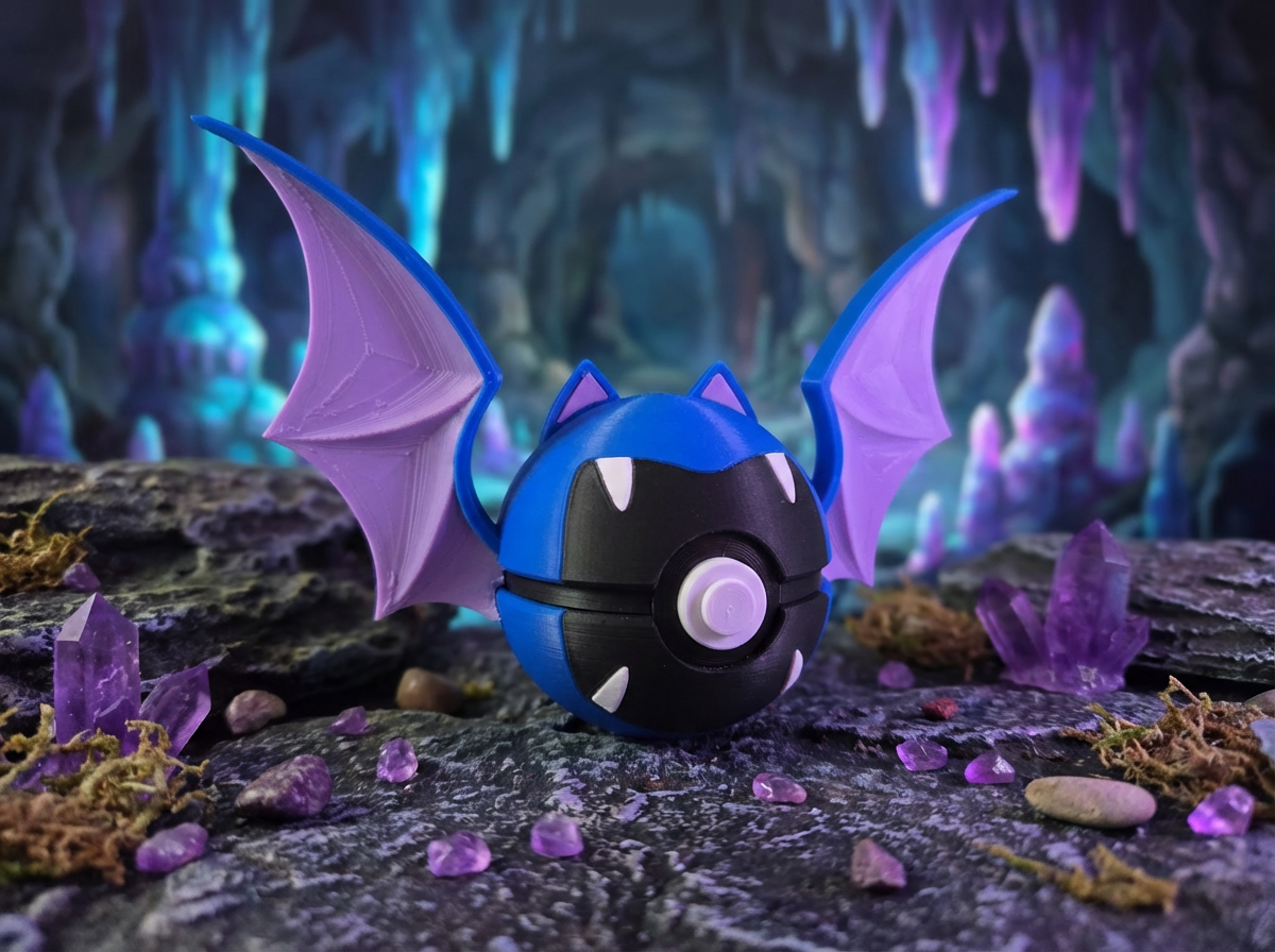 Golbat Pokeball - 3D Printed Pokemon Collectible Figure 1