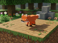 Minecraft Fox Figure - 3D Printed Voxel Art, Gamer Desk Decor 6