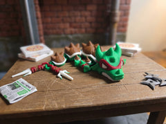 Articulated Raphael Turtle Dragon Figure - TMNT Inspired Desk Toy 3