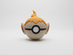 Chimchar Pokeball - 3D Printed Gamer Decor, Non-Functional Prop 2