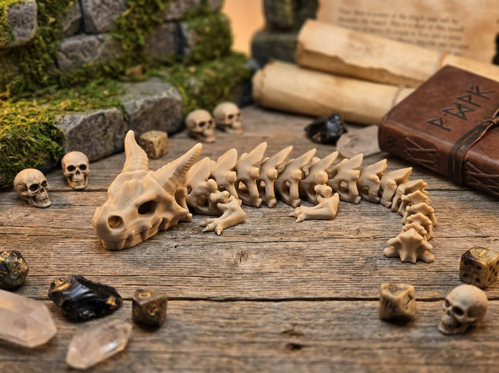Articulated Skeleton Dragon - 3D Printed Fidget Toy and Desk Figure