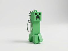 Minecraft Creeper Keychain - 3D Printed Gamer Accessory, Backpack Charm 3