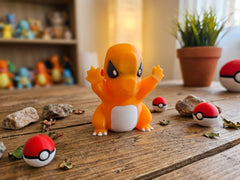 Charmander Pushing Glass Figurine, 3D Printed Gamer Desk Decor 7