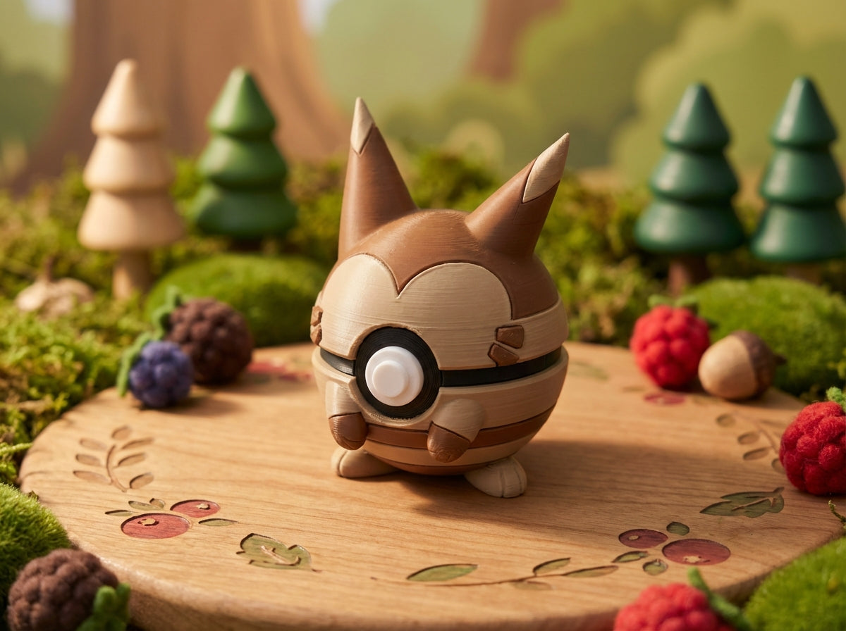 Furret Pokeball - 3D Printed Figure, Gamer Desk Decor 1