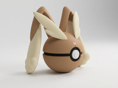 Lopunny Poke Ball Figure, 3D Printed Collectible, Gamer Desk Decor 3