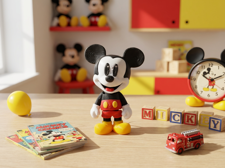 Flexi Mickey Mouse Figurine - Articulated Fidget Toy