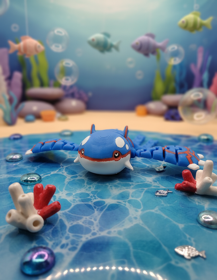 Articulated Kyogre - Pokemon Figure, Fidget Desk Toy