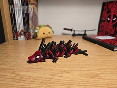 Mini Deadpool Dragon - Articulated 3D Printed Fidget Toy Figure 1