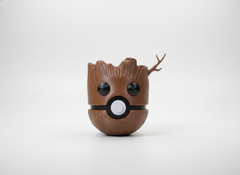 Groot Pokeball Figure - 3D Printed Fandom Mashup Desk Decor 2