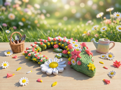 Articulated Spring Flower Dragon - 3D Printed Fidget Desk Toy 1