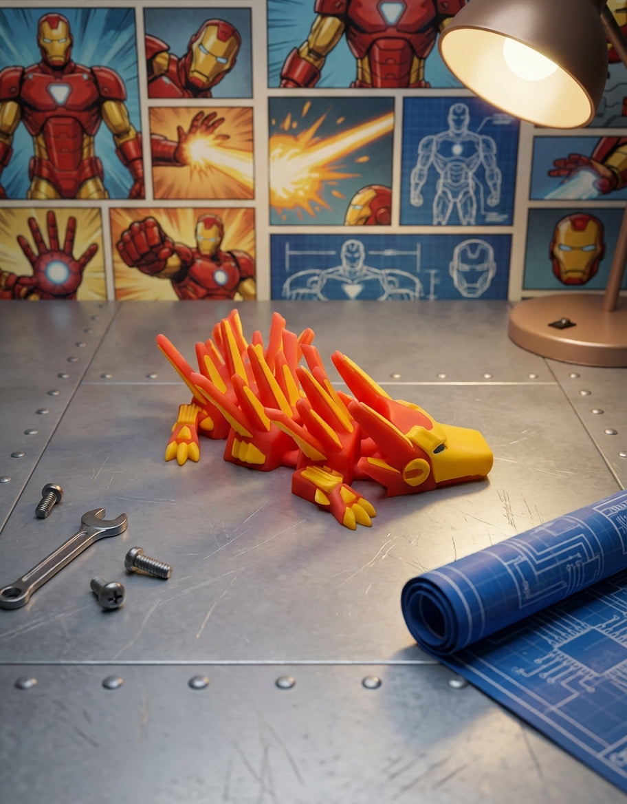 Iron Man Dragon Mini - Articulated Superhero Fidget Toy 1