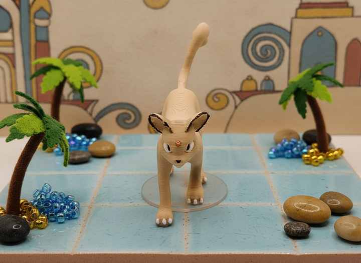Persian PokeMini Figure - Hand-Painted 3D Printed Collectible