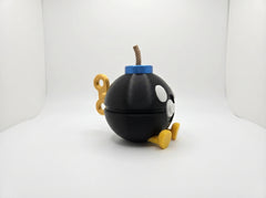 Bobomb Pokeball Figure - Video Game Mashup, 3D Printed Gamer Desk Decor 5