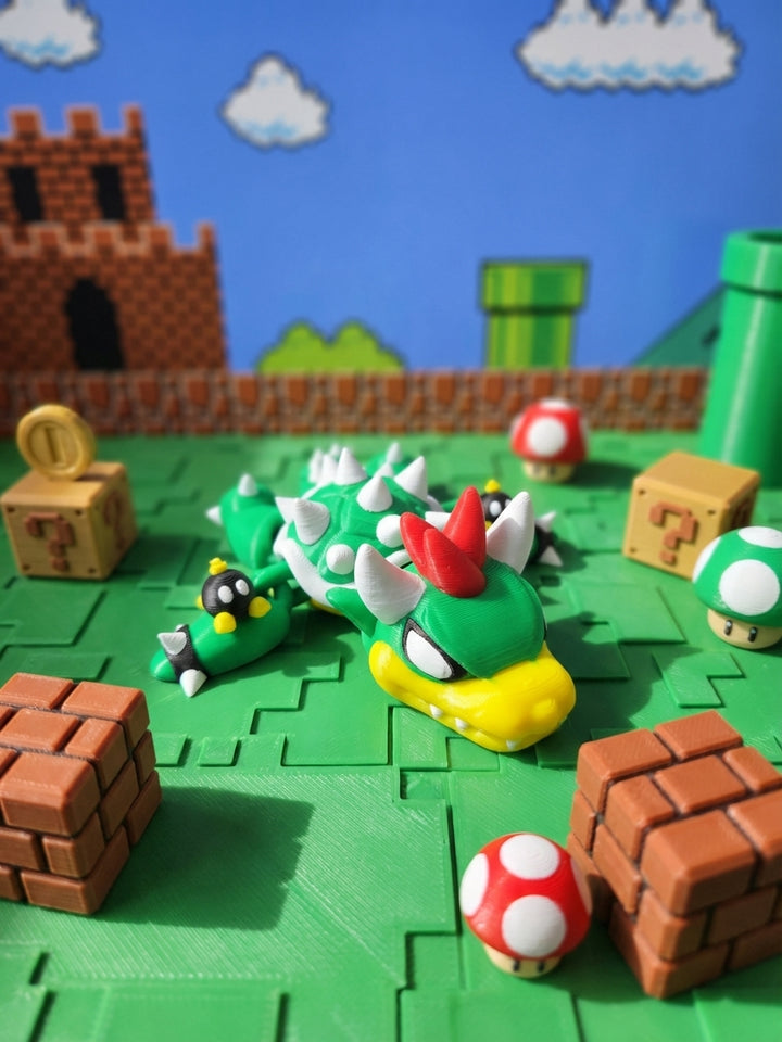 Articulated Bowser Turtle Figure - Video Game Desk Toy