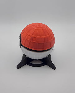 Death Star Pokeball, Star Wars Mashup, 3D Printed Geek Collectible with Stand 3