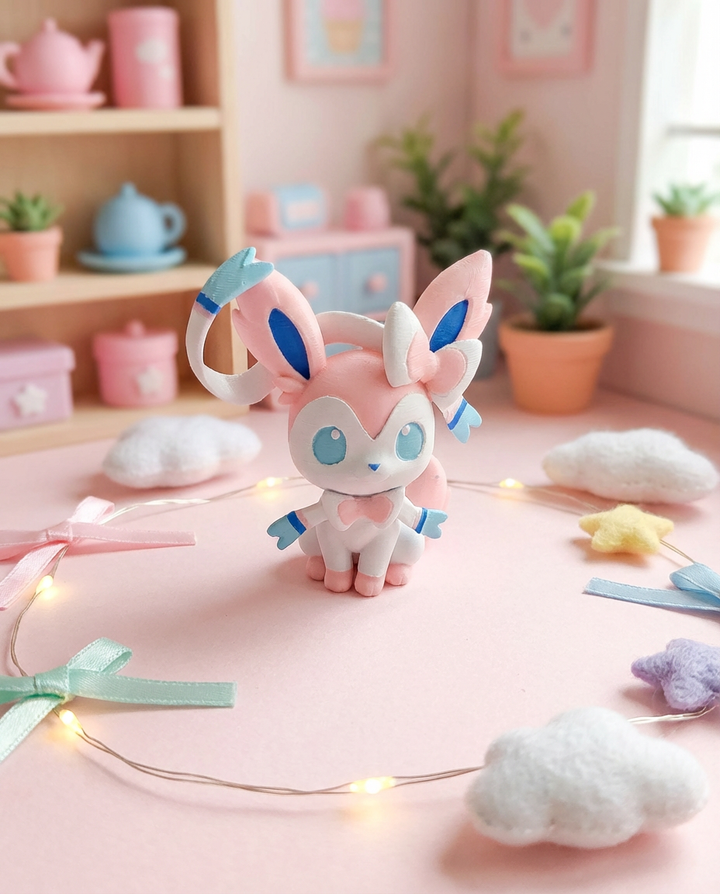 Sylveon Figure - 3D Printed Eeveelution Statue