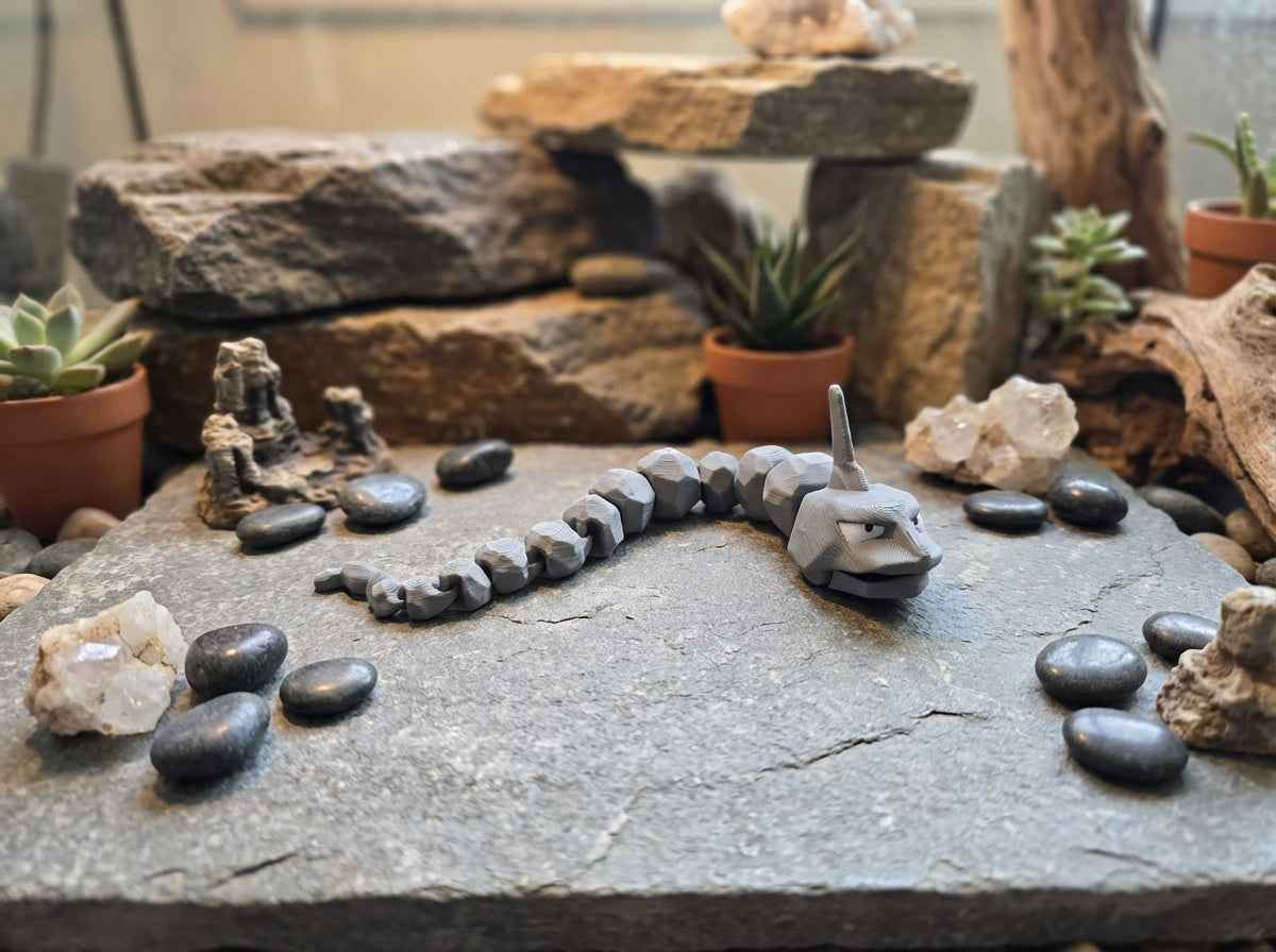 Articulated Onyx Figure - 3D Printed Rock Snake Fidget Toy 1
