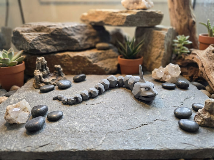 Articulated Onyx Figure - 3D Printed Rock Snake Fidget Toy