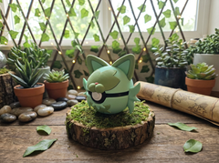 Sprigatito Pokeball Figure, 3D Printed Grass Cat Gamer Desk Decor 4