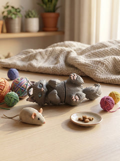 Mini Flexi Maine Coon Cat - Articulated Fidget Toy, Gray 4