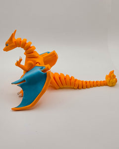 Articulated Charizard Figure - 3D Printed Dragon - Poseable Desk Toy 4
