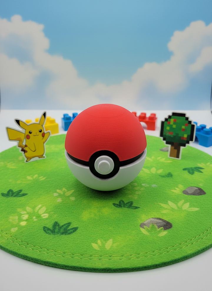 Pokeball Replica, 3D Printed Video Game Prop - 2.5 Inch