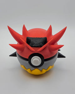 Incineroar Pokeball Replica - 3D Printed Video Game Prop, Gamer Shelf Decor 2