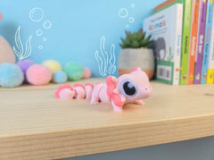 Articulated Flexi Axolotl - Pink Miniature Fidget Desk Toy 2