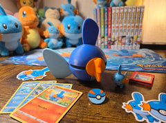 Mudkip Pokeball - 3D Printed Figure, Hoenn Starter Decor 3
